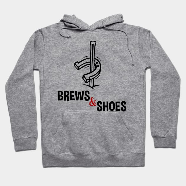 Brews and Shoes Horseshoe Ringer Pitching Hoodie by SassySoClassy